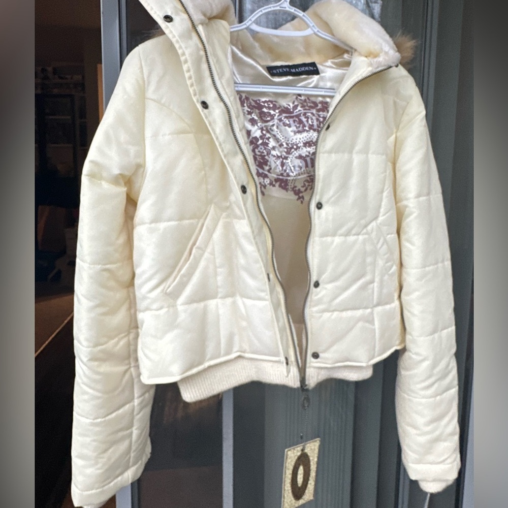 Steve Madden Off-White Puffer Jacket